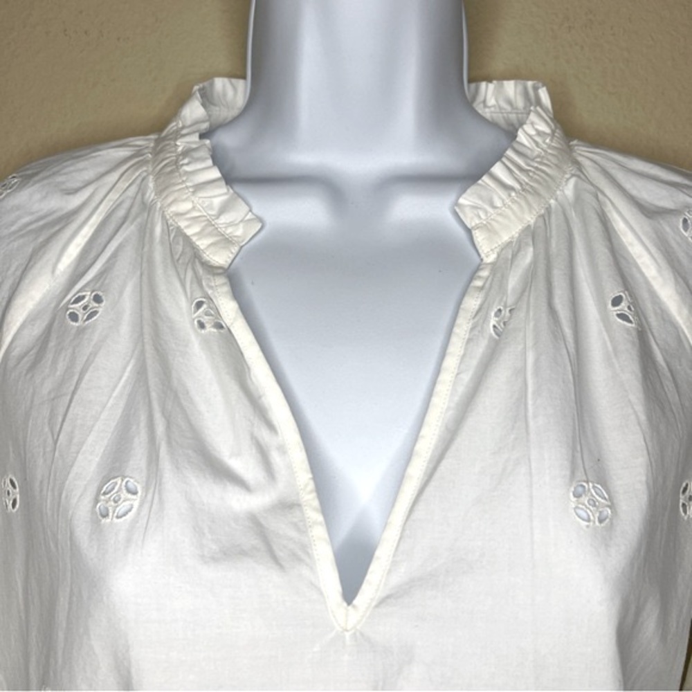 MADEWELL White Eyelet Popover Top - G1542 - Sz XS - Picture 6 of 13